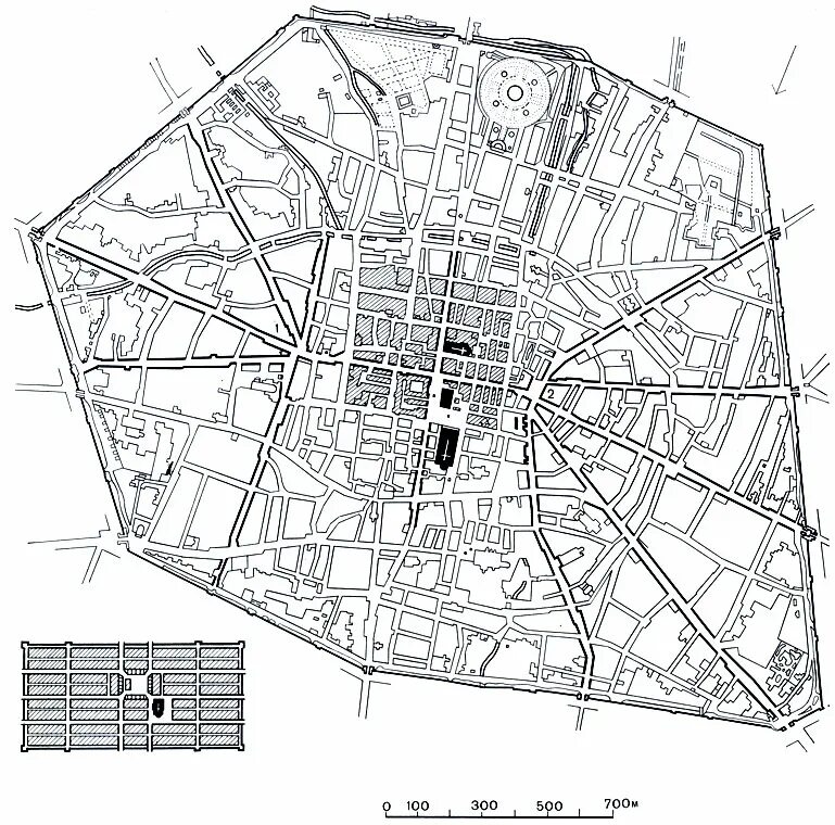 Радиальная планировка города примеры Городские площади 1979 Бунин А.В., Саваренская Т.Ф. - История градостроительного