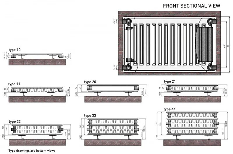 Радиатор 22 тип подключение нижнее PRODUCTS