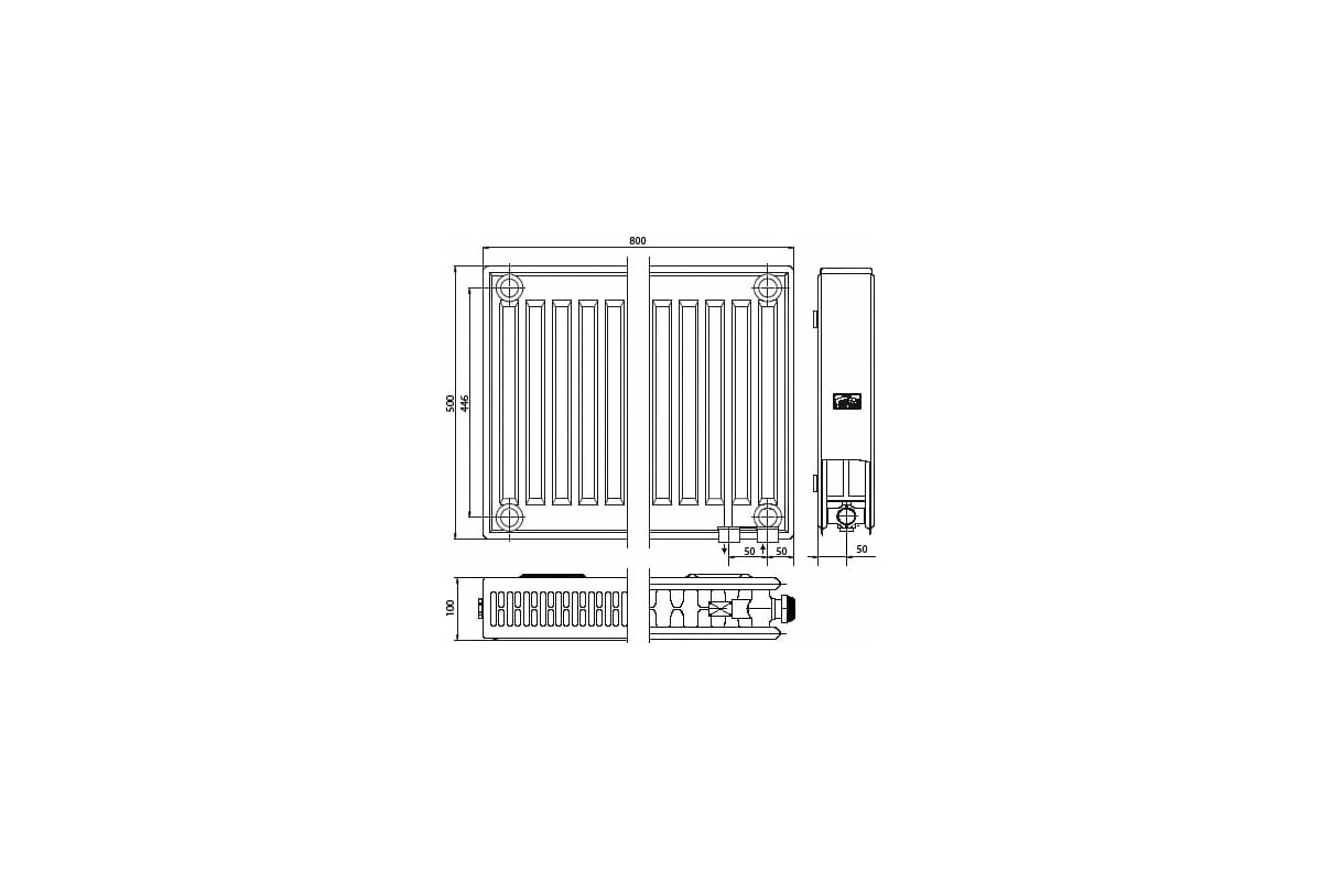 Радиатор 22 тип подключение нижнее Стальной панельный радиатор Kermi Profil-V FTV 22/500/800 нижнее подключение бел