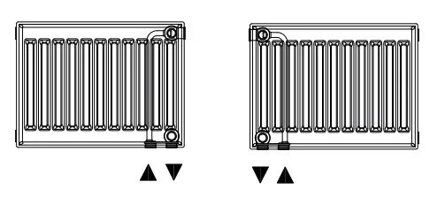 Радиатор с нижним подключением чертеж Боковое подключение радиаторов отопления kermi