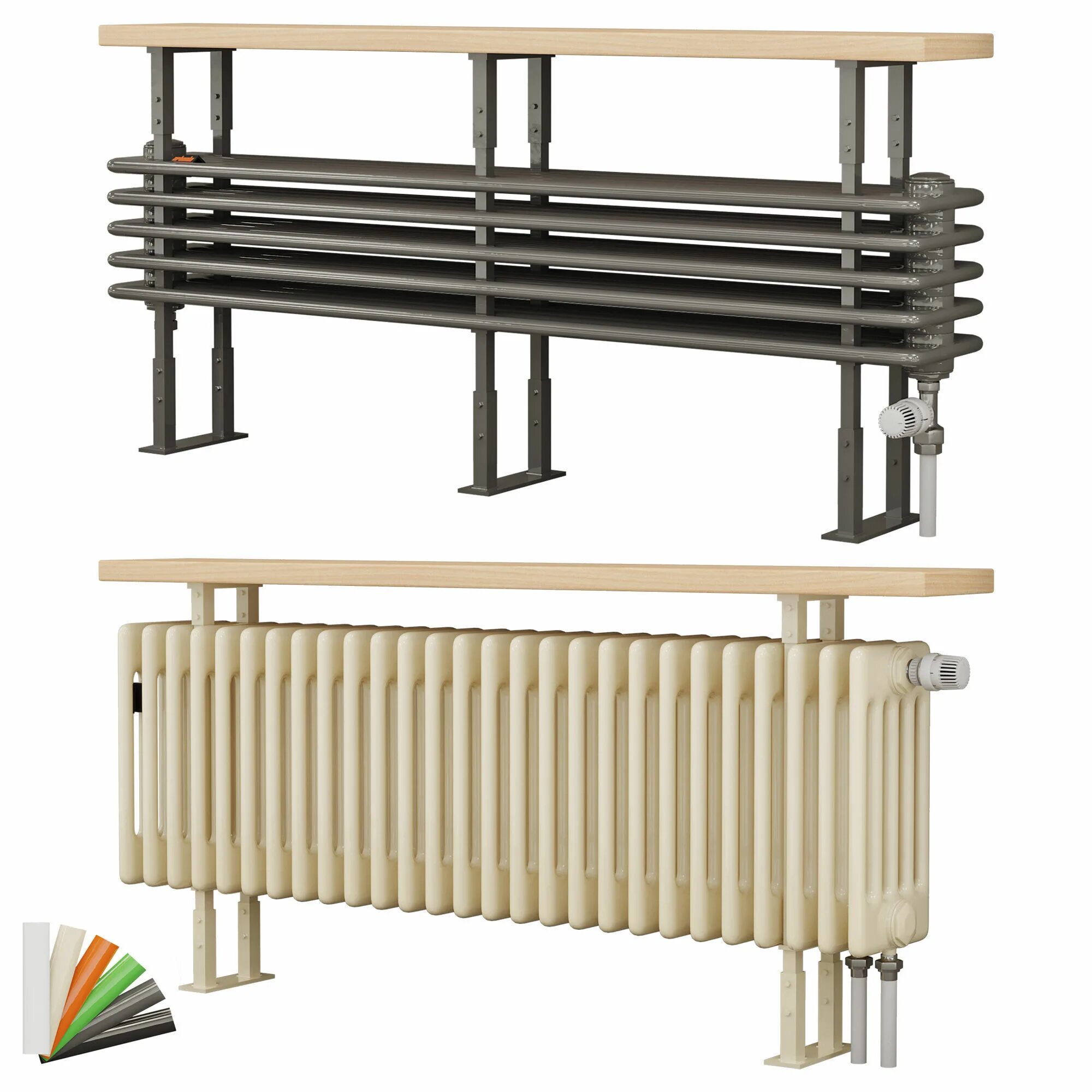 Радиатор скамейка с нижним подключением 3dsky Radiator Set 1 3d Model 827