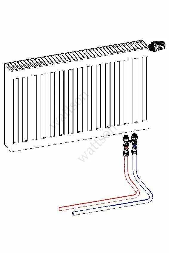 Радиатор стальной нижнее левое подключение WATTSON Стальной радиатор,VC 22x500x600,монтаж "из пола",РЕХ, купить, цена, отзы