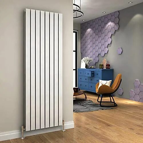 Радиатор в интерьере фото ELEGANT White Flat Panel Vertical Radiator 1600 x 300mm Double Panel Designer Ce