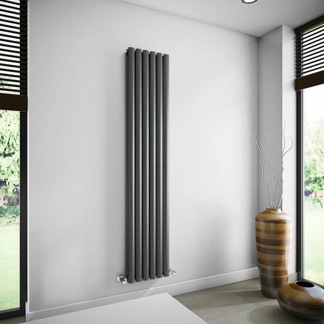 Радиатор в интерьере фото Brenton Oval Double Panel Vertical Radiator - 1800 x 360mm Vertical radiators, T