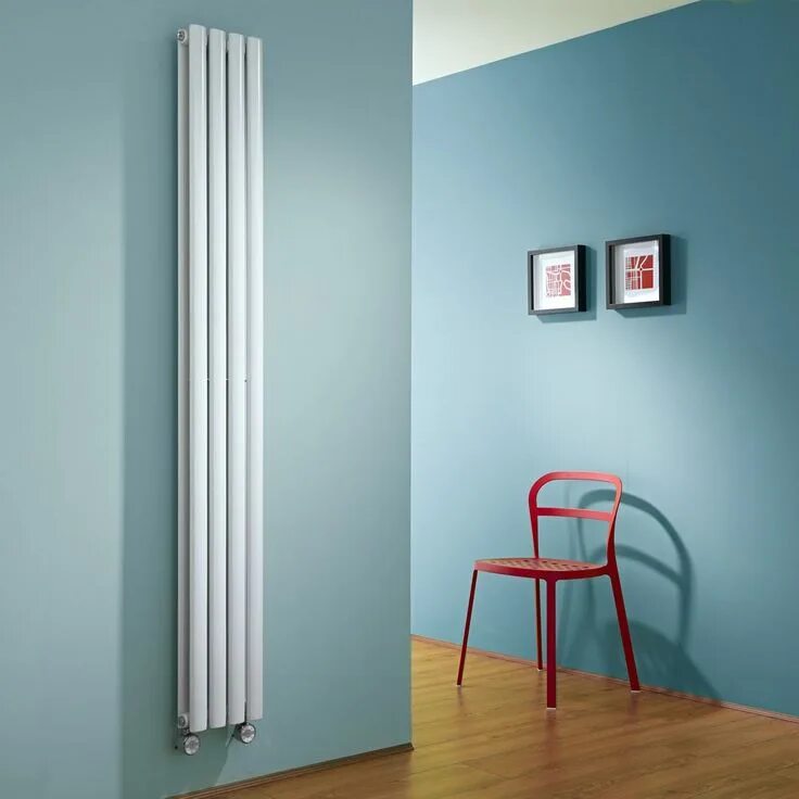 Радиатор вертикальный настенный с нижним подключением бежевый Milano Aruba Slim Electric - White Space-Saving Vertical Designer Radiator 1780m