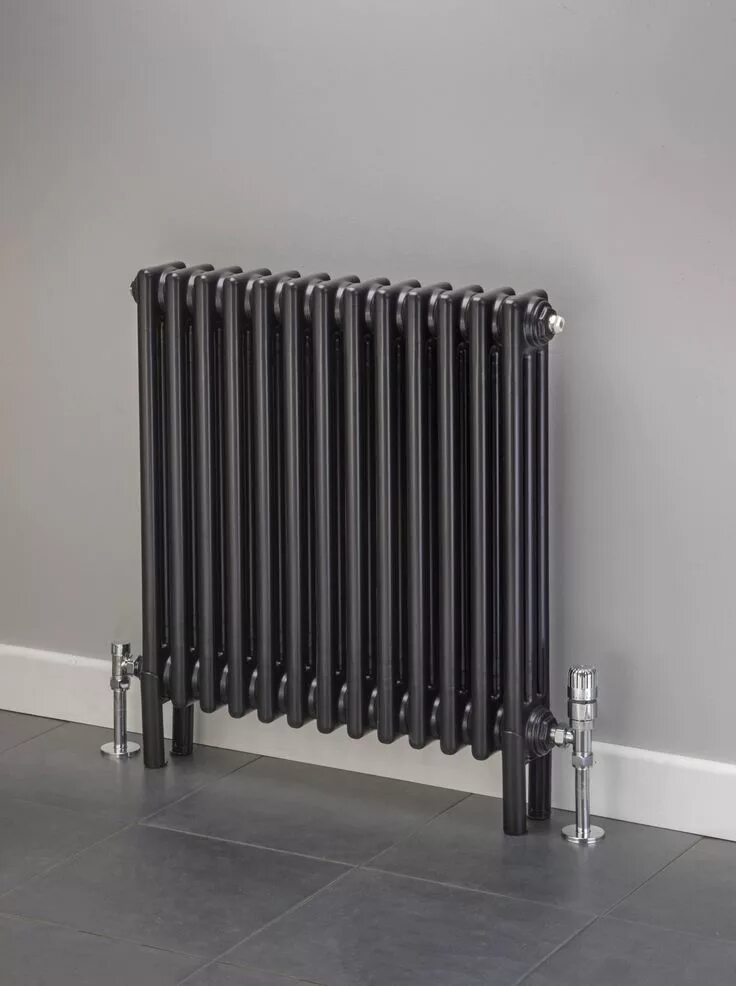 Радиаторы отопления черный нижнее подключение Cheshire Radiators Kingsley 2 Column Horizontal Steel Radiator in colour Cast Ir