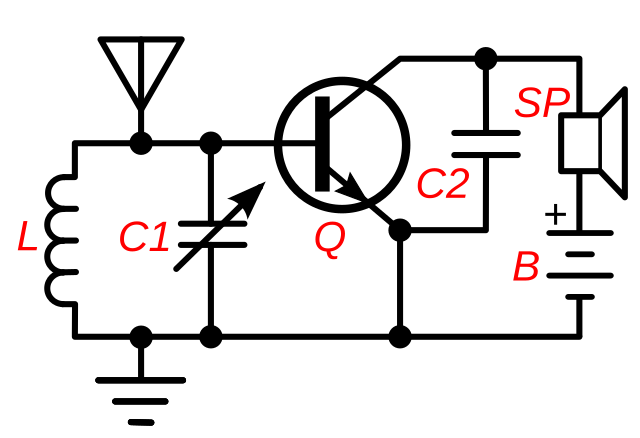 Радио своими руками в домашних условиях схема File:Single transistor radio circuit.svg - Wikipedia