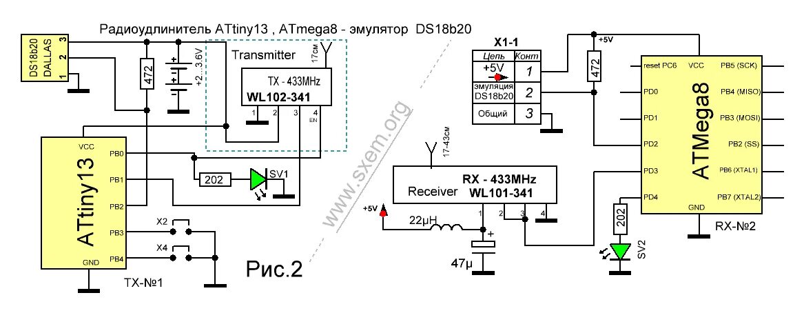 Радиомодуль rx470 4 wl102 341 подключение проверка Радіо подовжувач - емулятор, датчика DS18b20. - Схеми радіоаматорів