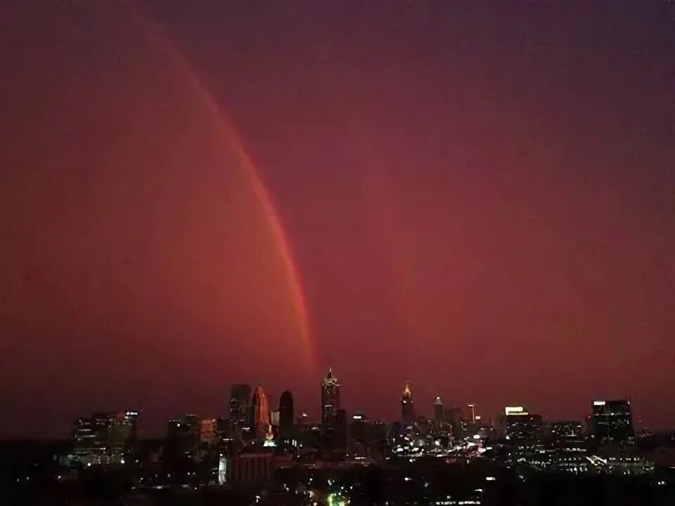 Радуга ночью фото Double night time rainbow over Atlanta Visit usa, Georgia mountains, North georg