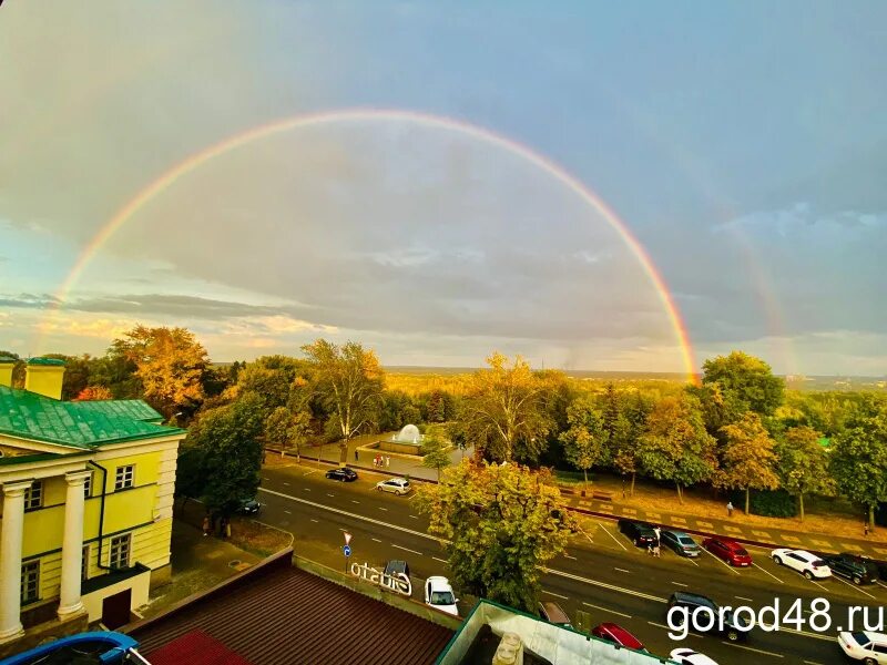 Радуга орел фото Небо над Липецком украсила двойная радуга