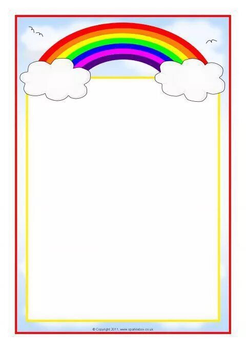 Радуга в детском саду оформление картинки Rainbow-Themed A4 Page Borders (SB7475) - SparkleBox Page borders, Borders, Page