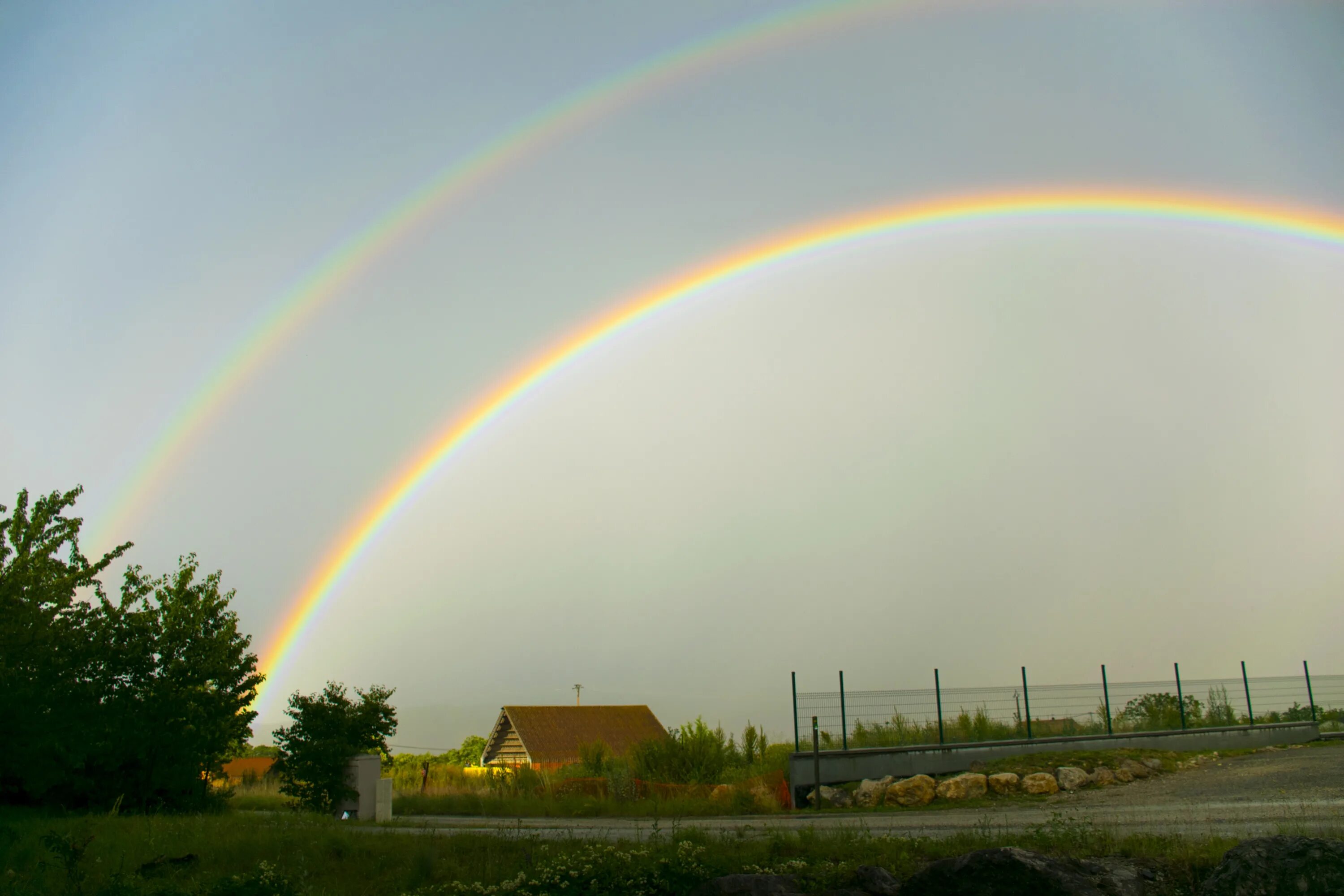 Радуга в домашних условиях фото Free Images : sky, sunlight, france, rainbow, meteorological phenomenon, clelles