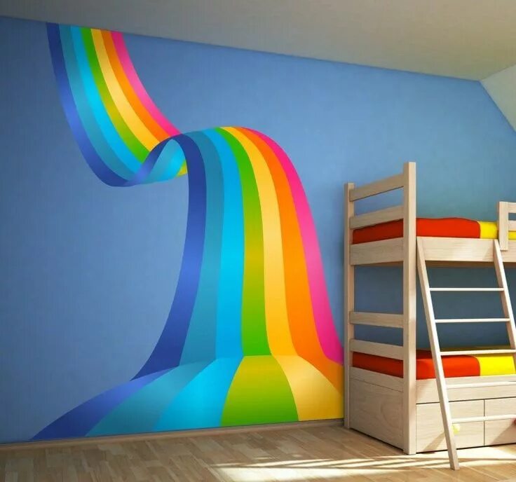 Радуга в оформлении детской Rainbow Wave Decorative Decal Rainbow bedroom, Rainbow wall stickers, Rainbow ro