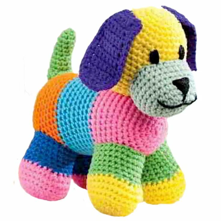 Радужная собачка крючком со схемами Unique handmade Gift works like MAGIC! It shows you care! Crochet dog patterns, 