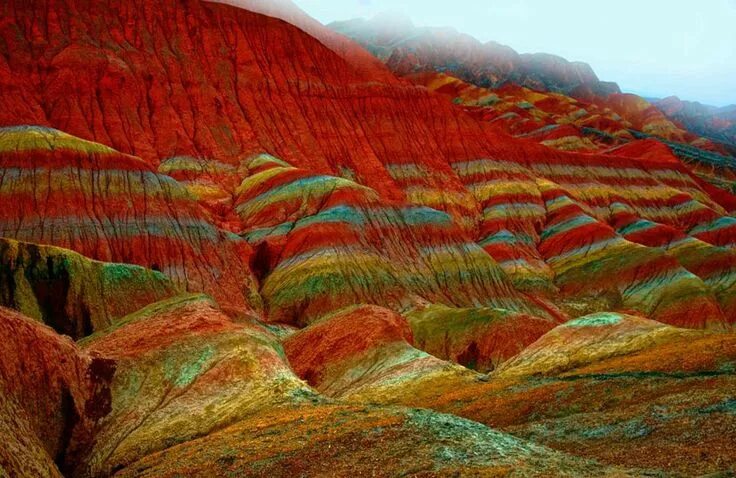 Радужные горы в китае фото Incredibly Colorful Rock Formations in China Zhangye, Danxia landform, Zhangye d