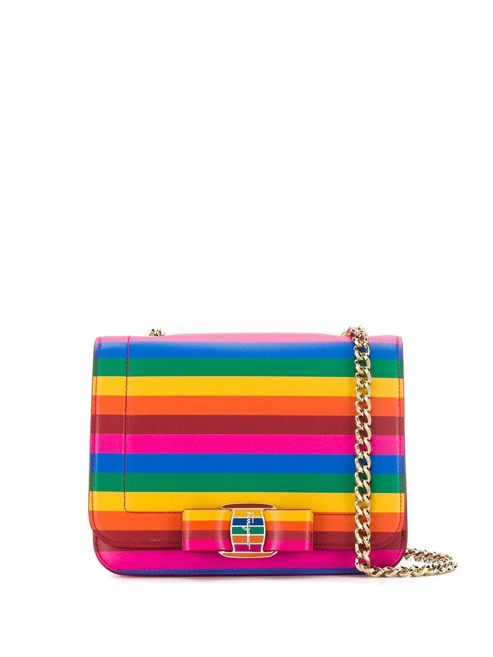 Радужные сумочки SALVATORE FERRAGAMO Vara RW Rainbow Leather Crossbody Bag. #salvatoreferragamo #