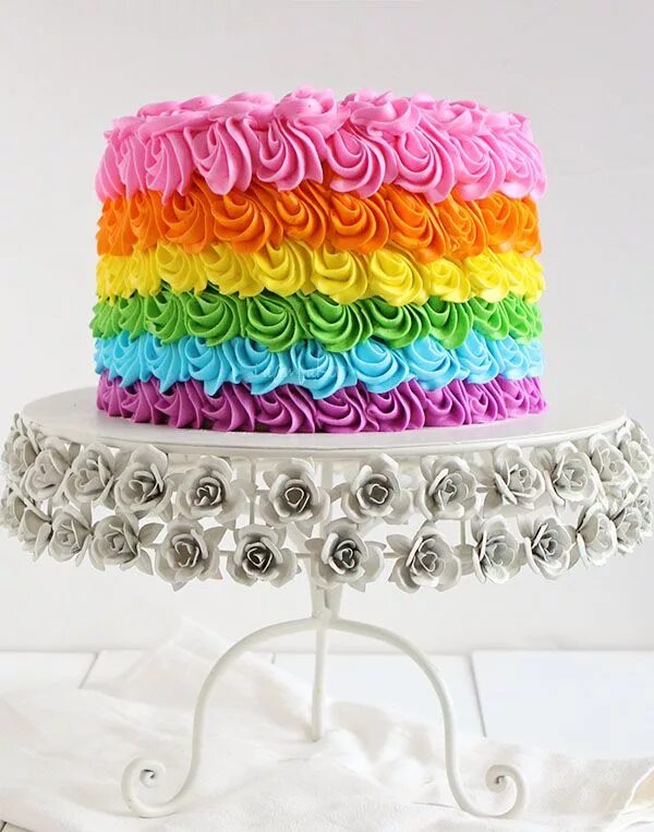 Радужный декор торта Rainbow Birthday Cake Tortas de colores, Torta arcoiris, Pastel arcoiris