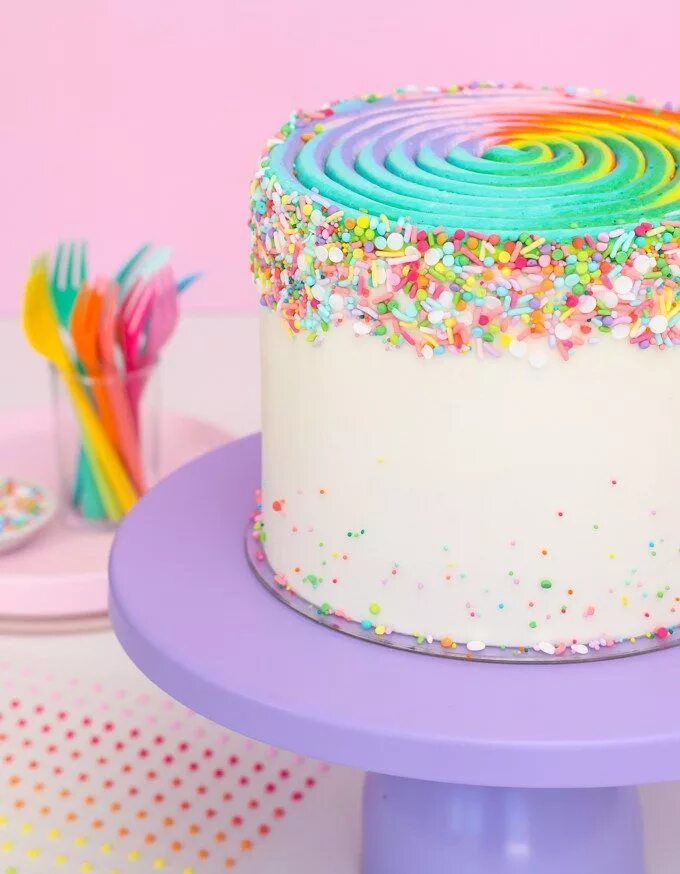 Радужный декор торта Swirly Rainbow Cake Tutorial - The Sprinkle Factory Rainbow cake tutorial, Rainb