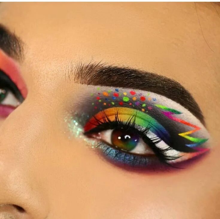 Радужный макияж фото Pin on fashion & make up Makeup, Colorful eye makeup, Eye makeup designs