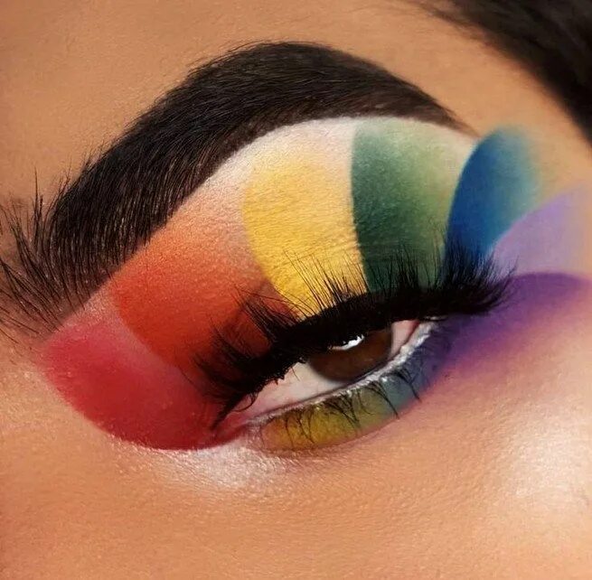 Радужный макияж глаз 28 Pretty Rainbow Makeup Ideas Rainbow makeup, Rainbow eye makeup, Colorful make