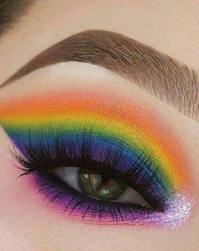 Радужный макияж глаз Pin on Ideas MAQUILLAJE Makeup artist tips, Rainbow eye makeup, Rainbow eyeshado