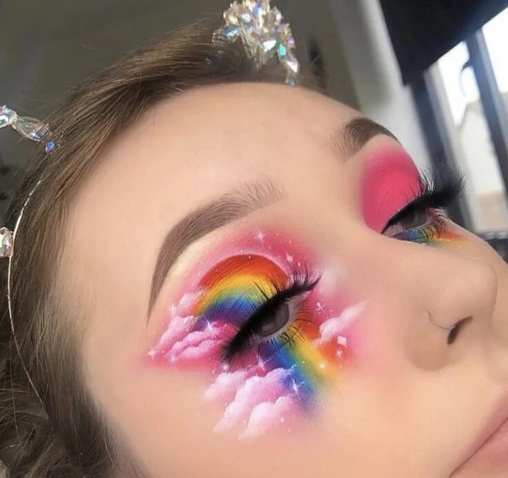 Rainbow Trippin' Rainbow makeup, Pride makeup, Eye makeup