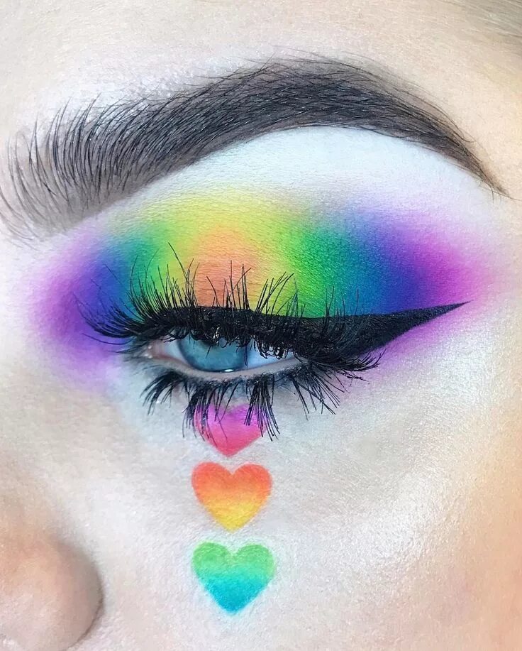 Радужный макияж с губами и с веками 4,092 Likes, 68 Comments - Stella Sironen (@stella.s.makeup) on Instagram: "happ