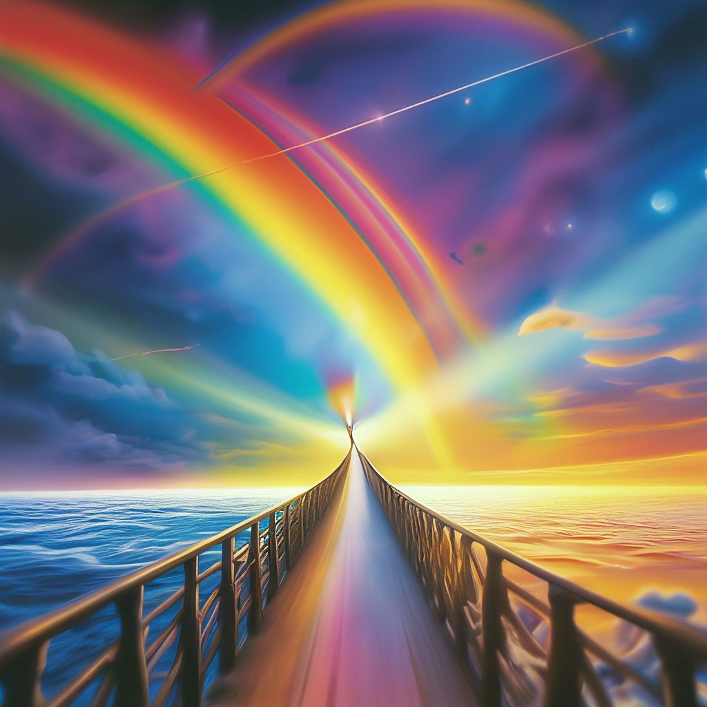 Радужный мост фото "Rainbow bridge through the universe, ." - image created in Shedevrum