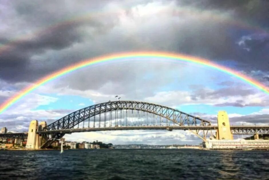 Радужный мост фото Pic of the week Sydney Harbour rainbow (With images) Dog heaven, Rainbow bridge,