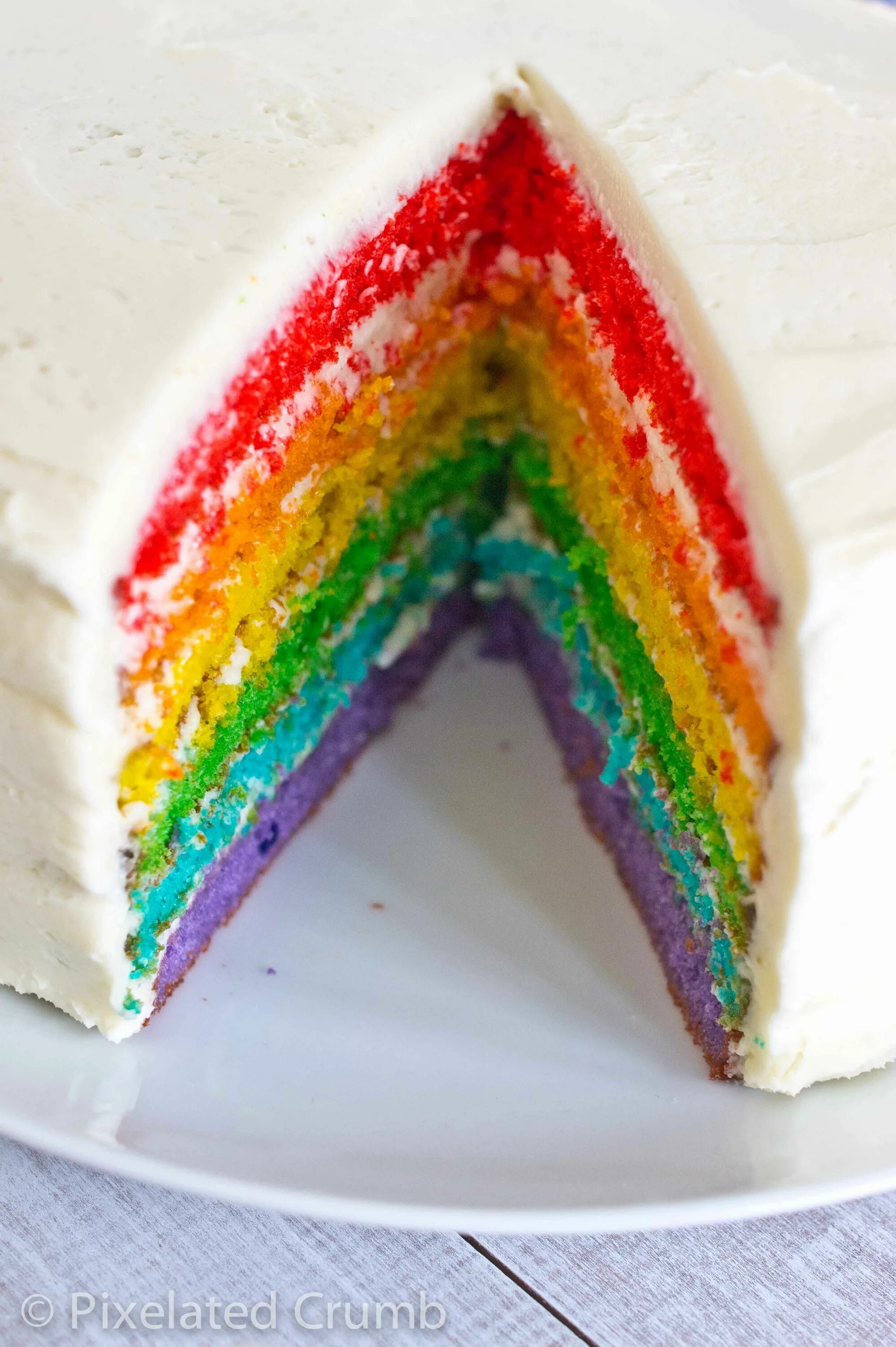 Радужный торт рецепт с фото пошагово Rainbow Cake (and a Giveaway!) Recipe Rainbow cake recipe, Basic vanilla cake re