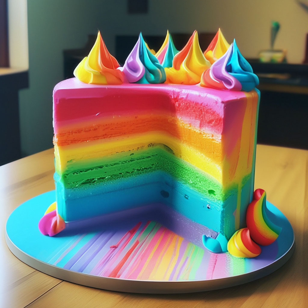 Радужный торт рецепт с фото пошагово "Rainbow cake" - image created in Shedevrum