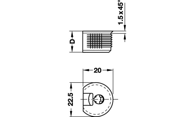 Рафиксы мебельные схема установки Корпус стяжки Rafix 20-F-19 с утопленным краем, для толщины древесины 19 мм (пла