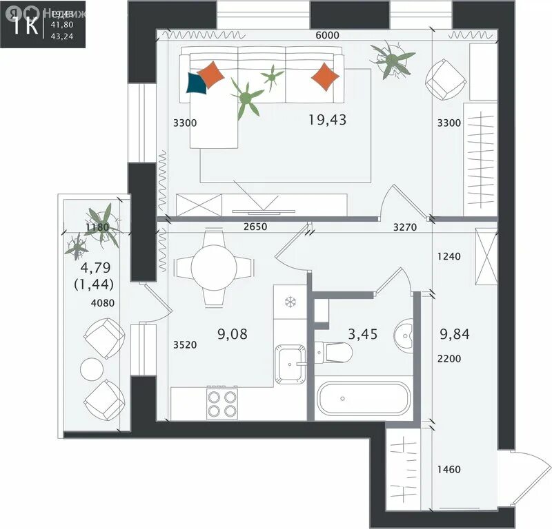 Ракета ул космонавтов 61е казань фото Купить 1-комнатную квартиру 43,2 м² по адресу Казань, улица Космонавтов, 61Е - i