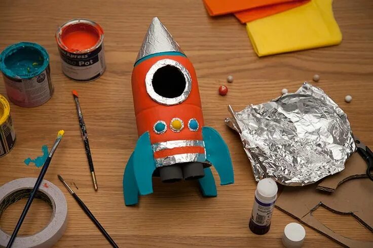 Ракету сделать своими руками в домашних Rocket Space crafts for kids, Rocket craft, Crafts for kids