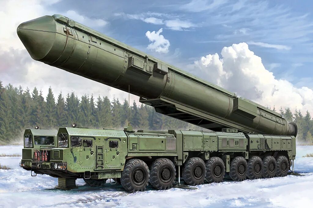 Ракеты установка фото Сборная модель 15U175 TEL of RS-12M1 Topol-M ICBM complex лучшая цена!