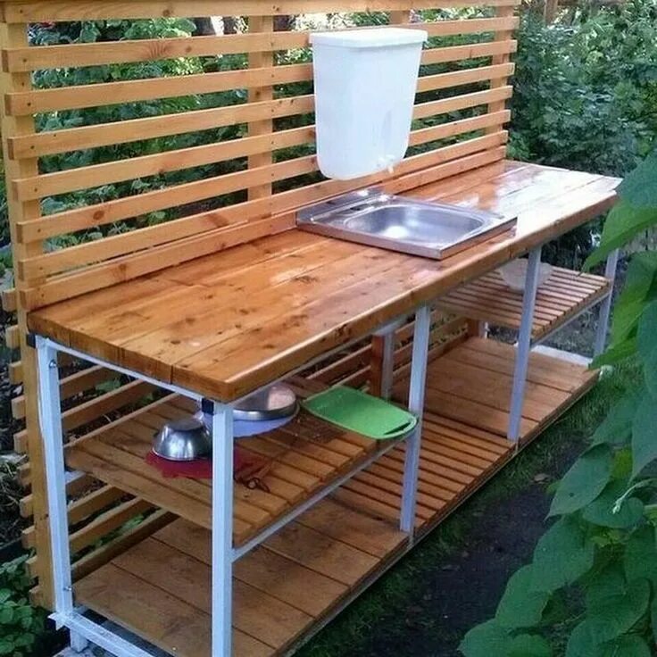 Паллеты. Мойка уличный вариант. Outdoor decor, Outdoor furniture, Outdoor table