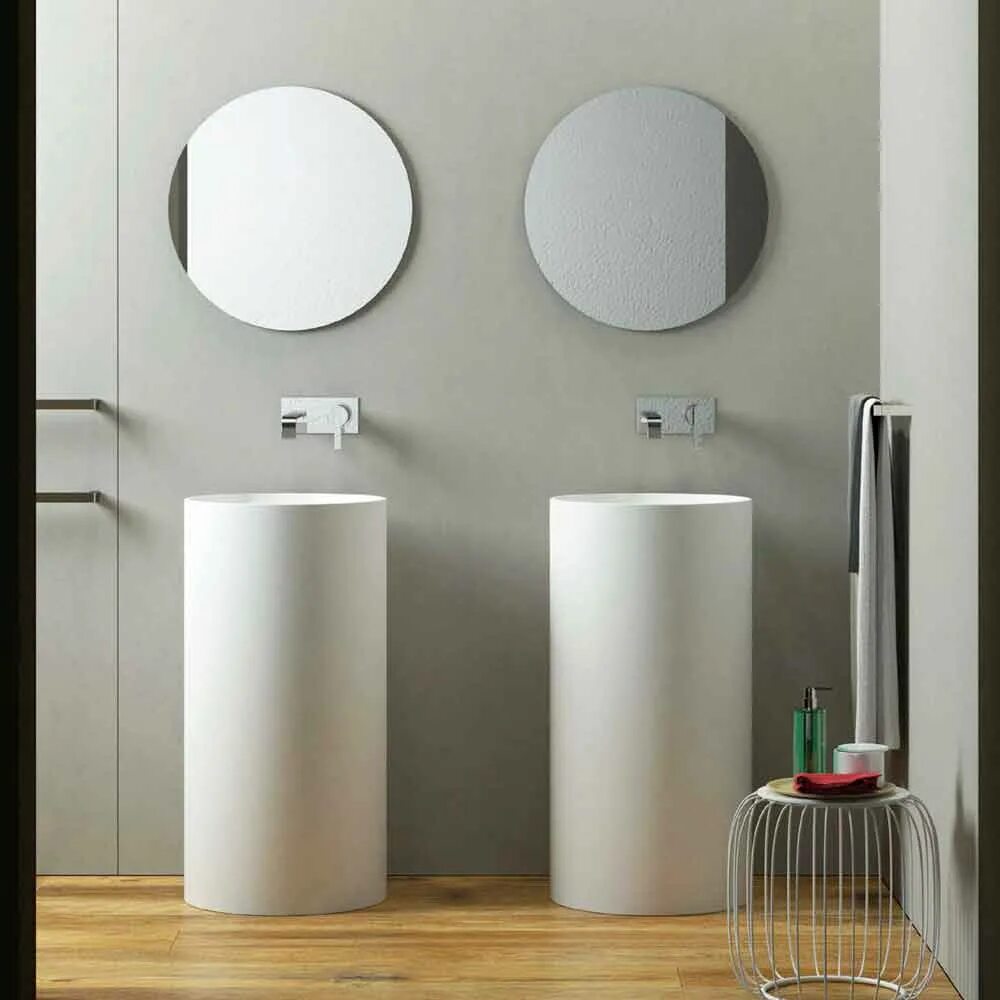 Раковина напольная в интерьере ванной Lavabo freestanding da appoggio di design in Luxolid made Italy, Rumo