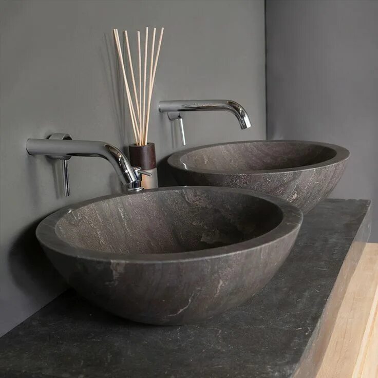 Раковина под камень фото Roma Natural Stone Basin - Blue Stone Stone basin, Basin, Stone bathroom sink