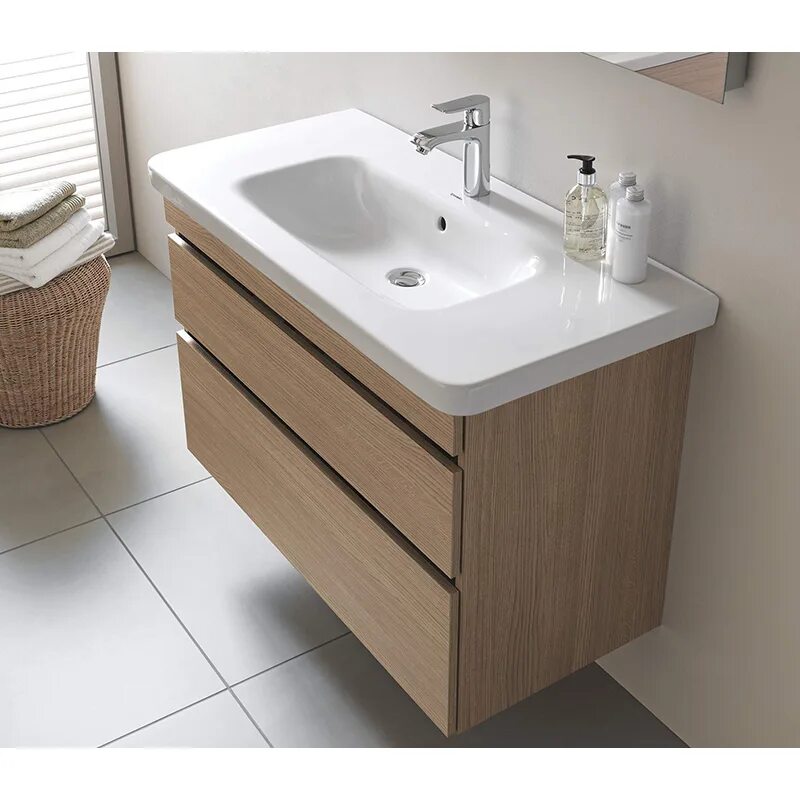 Раковина тумба в ванную комнату фото Раковина DURAVIT DuraStyle 120х48х17 см, подвесная, прямоугольная, санфарфор, цв