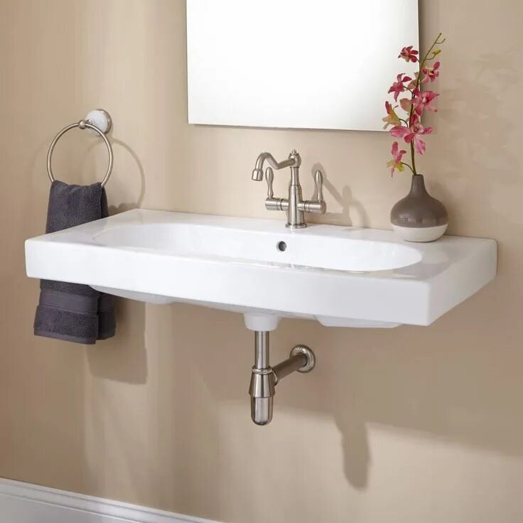 Раковины в ванной комнате фото Decoração de pias de banheiros Bathroom remodel cost, Wall mounted bathroom sink