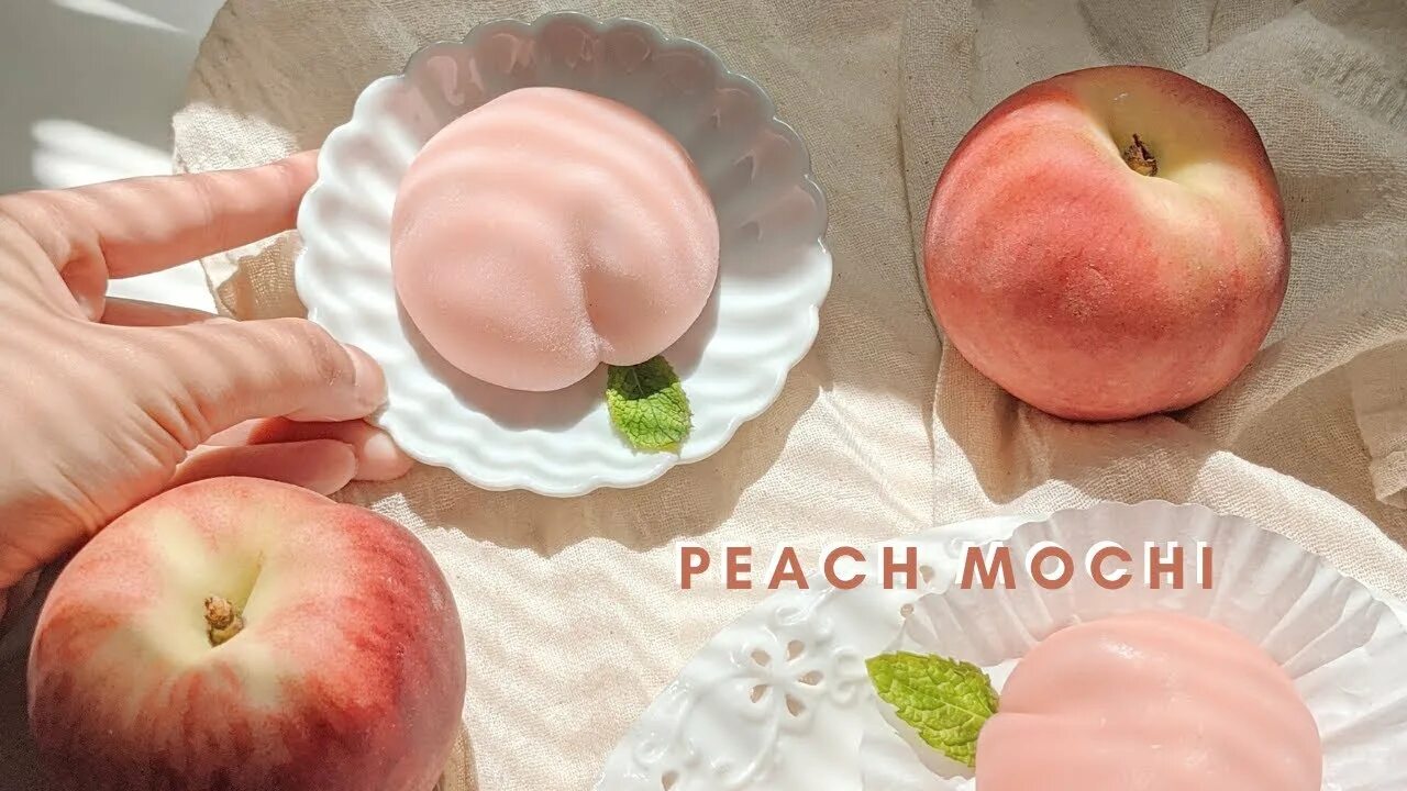 Ракушка или персик у девушки фото recipe: peach mochi by microwave / 用 微 波 爐 做 水 蜜 桃 麻 糬 (蜜 桃 雪 媚 娘?) / 복숭아 찹쌀떡 - 