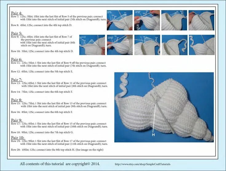 Ракушка крючком схема Spiral_shell_Crochet_Basket.pdf Спиральная раковина