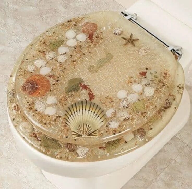 Ракушки в интерьере ванной Pin by Muphasa on Future home! Toilet seat, Elongated toilet seat, Seashell toil