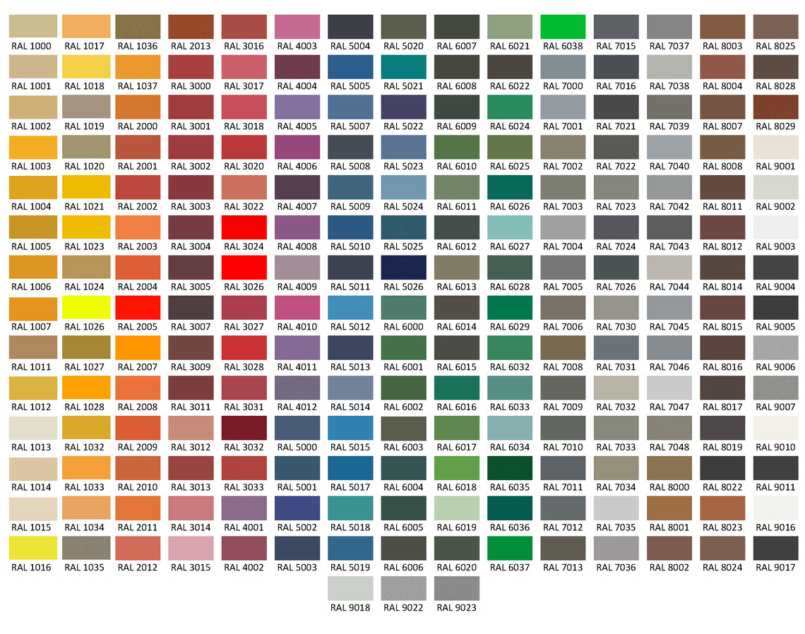 Рал каталог цветов с номерами фото Таблица цветов RAL. FERRO STYLE - комплектация строительных объектов