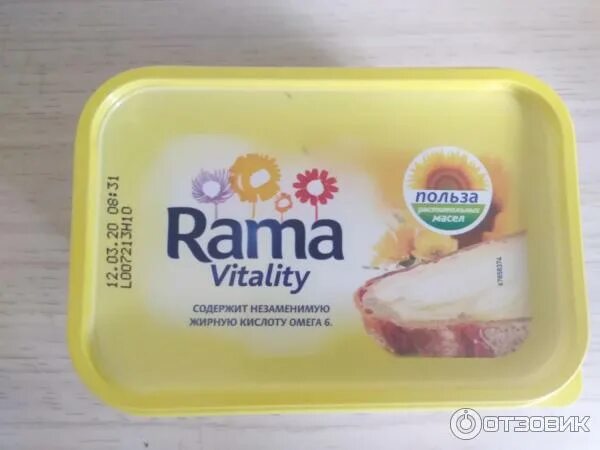 Рама масло 90х фото Отзыв о Спред растительно-жировой Rama Vitality Масло из далёких девяностых - ма