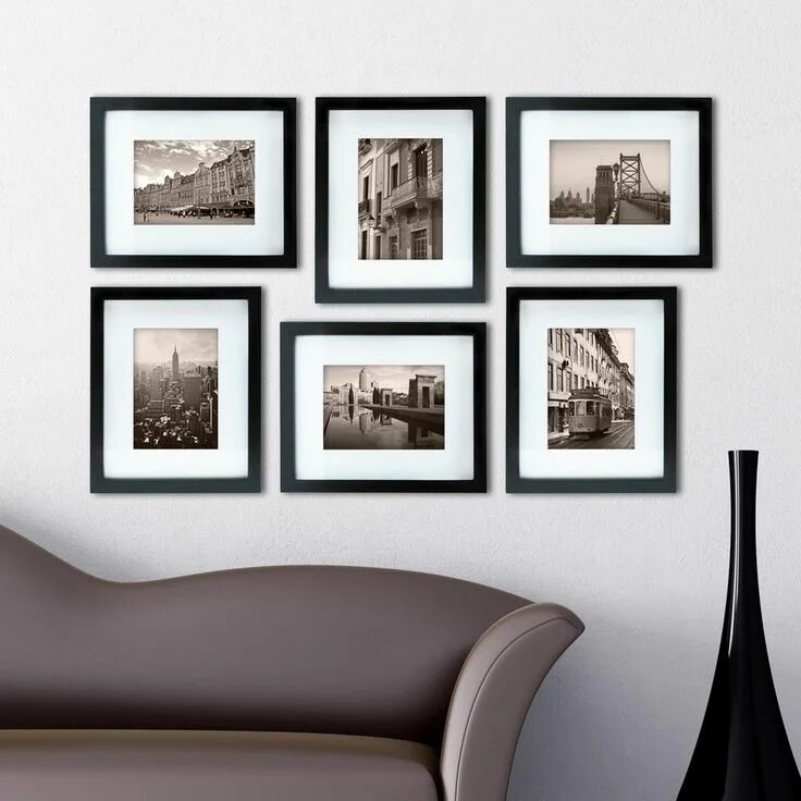 Рама на стене в интерьере nexxt kieragrace KG Gallery Photo Frame - Black, 13" x 19" Matted to 8" x 12" PN