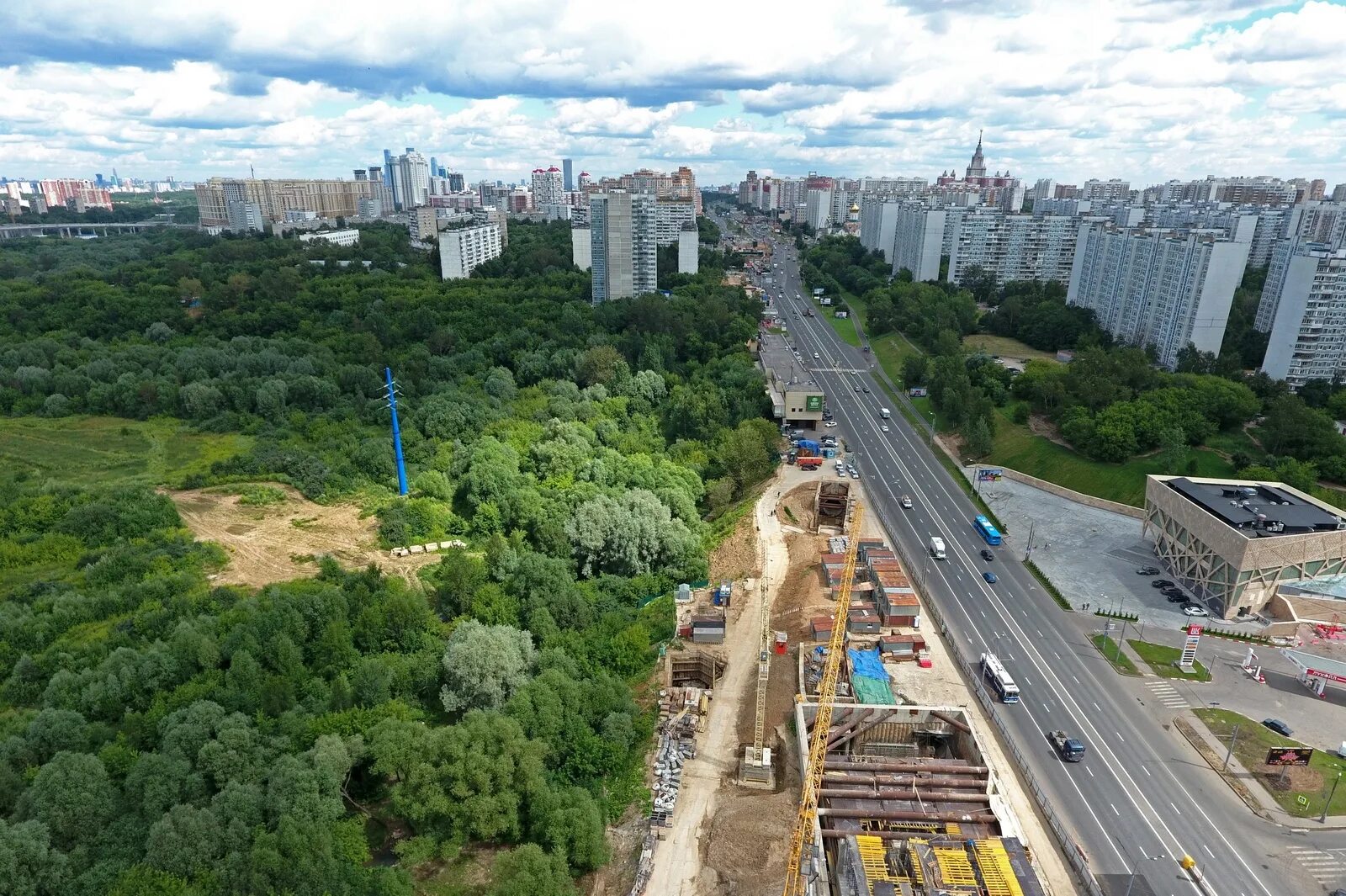 Раменки москва мичуринский проспект фото Строительство станции метро "Мичуринский проспект". С. Собянин, М. Хуснуллин - К