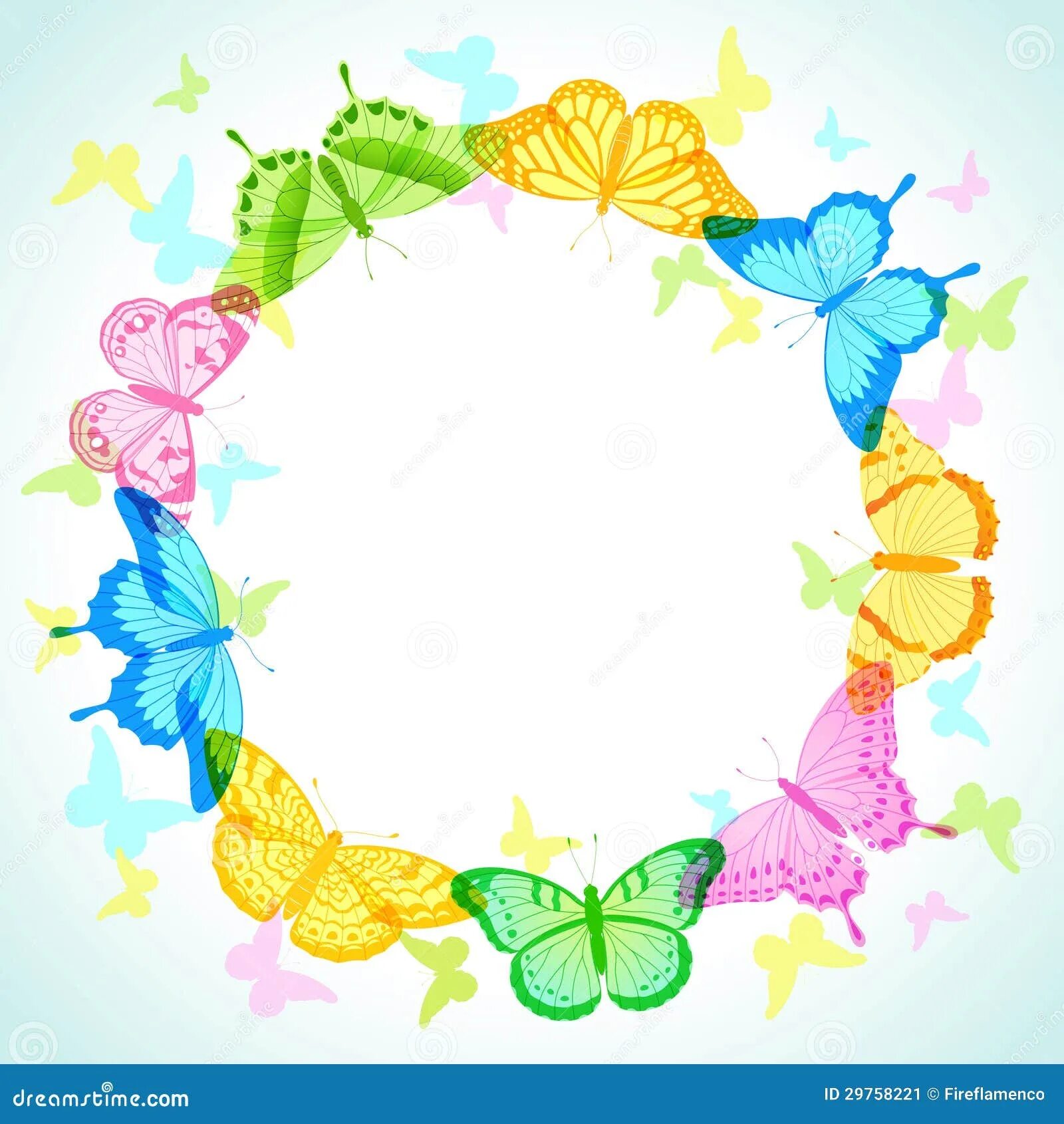 Butterflies frame on white background free image download