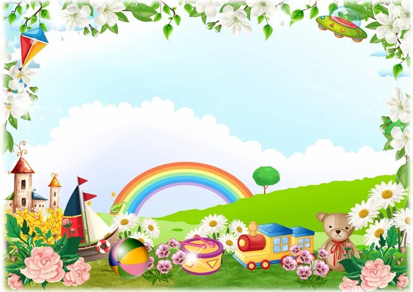 Рамка для фото детский сад Childrens photo frame for group photo in kindergarten, template PSD,PNG