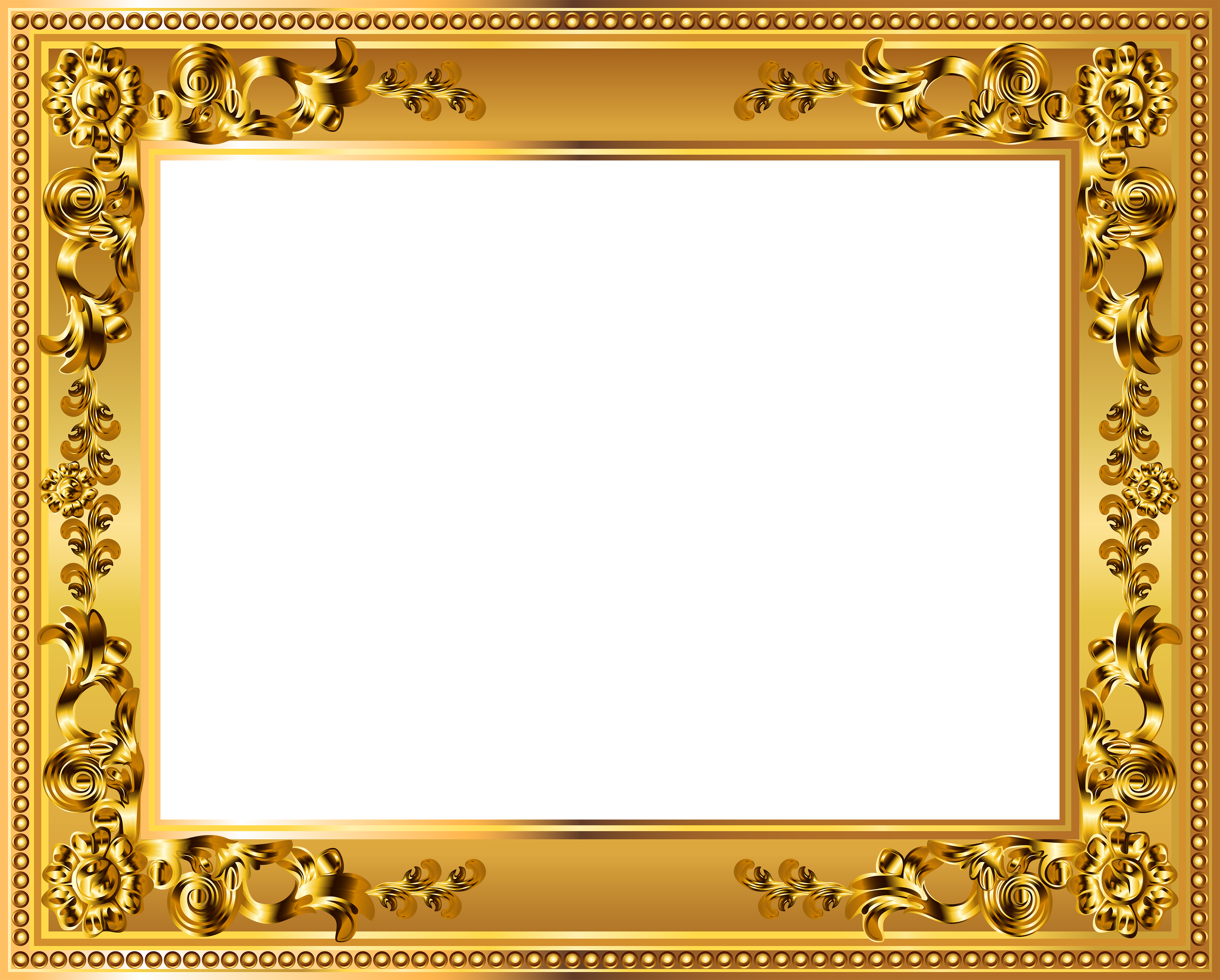 Рамка для фото интернет магазин Gold Deco Border Frame Transparent PNG Image Gallery Yopriceville - High-Quality